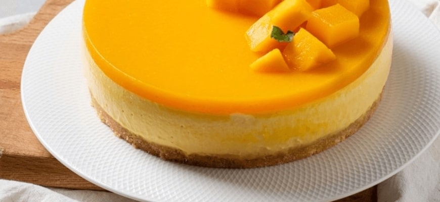 No-bake en gezond dessert.  Mango-cheesecake