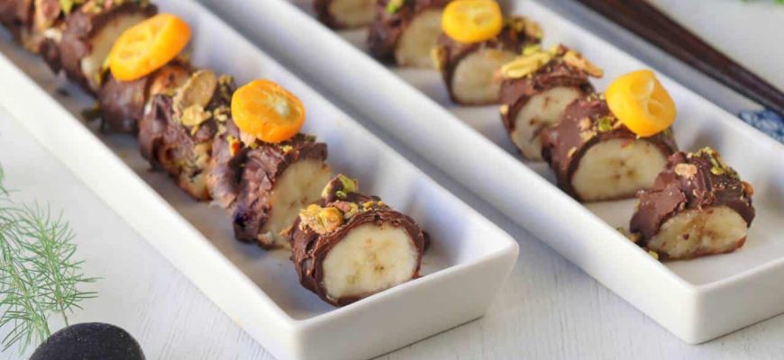 Receita de sushi de banana e chocolate – uma sobremesa irresistível