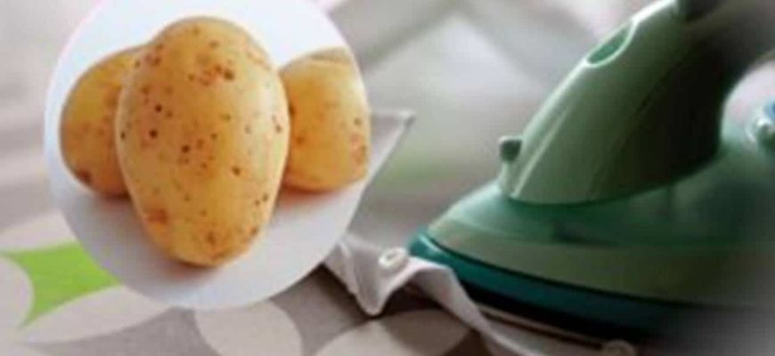 Use batata para limpar um ferro incrustado