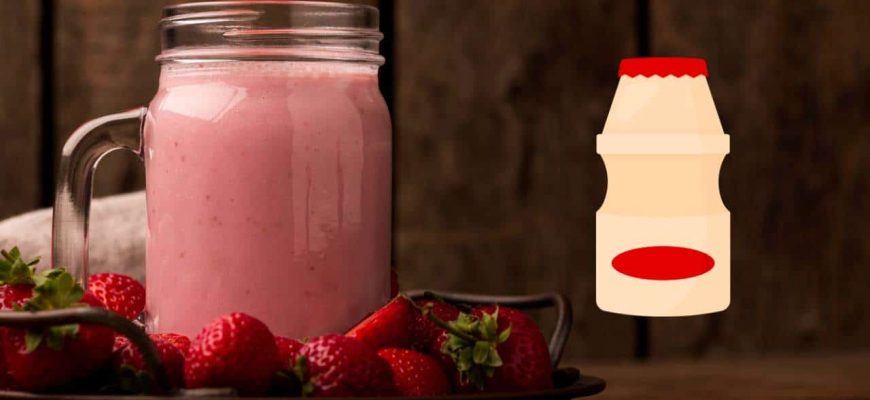 Receita de fazer um delicioso smoothie de yakult de morango!