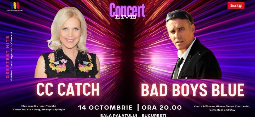 Golden Legends in Concert: CC CATCH și BAD BOYS BLUE, live la Sala Palatului pe 14 octombrie 2024!